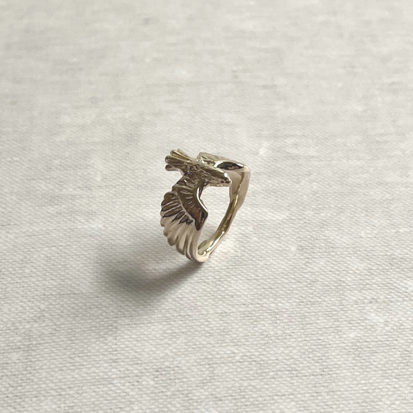 Species by the Thousands Hawk Ring in brass.